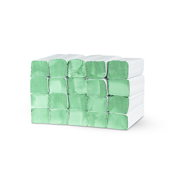 Falthandtücher 2 lagig V-Falz Grün
