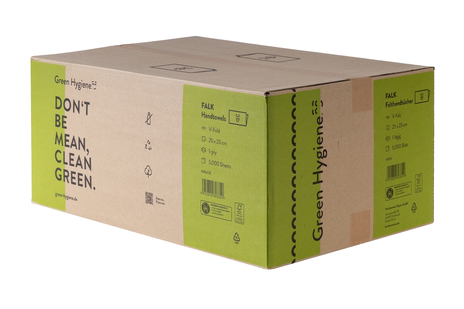 Green Hygiene Versandkarton für Falk