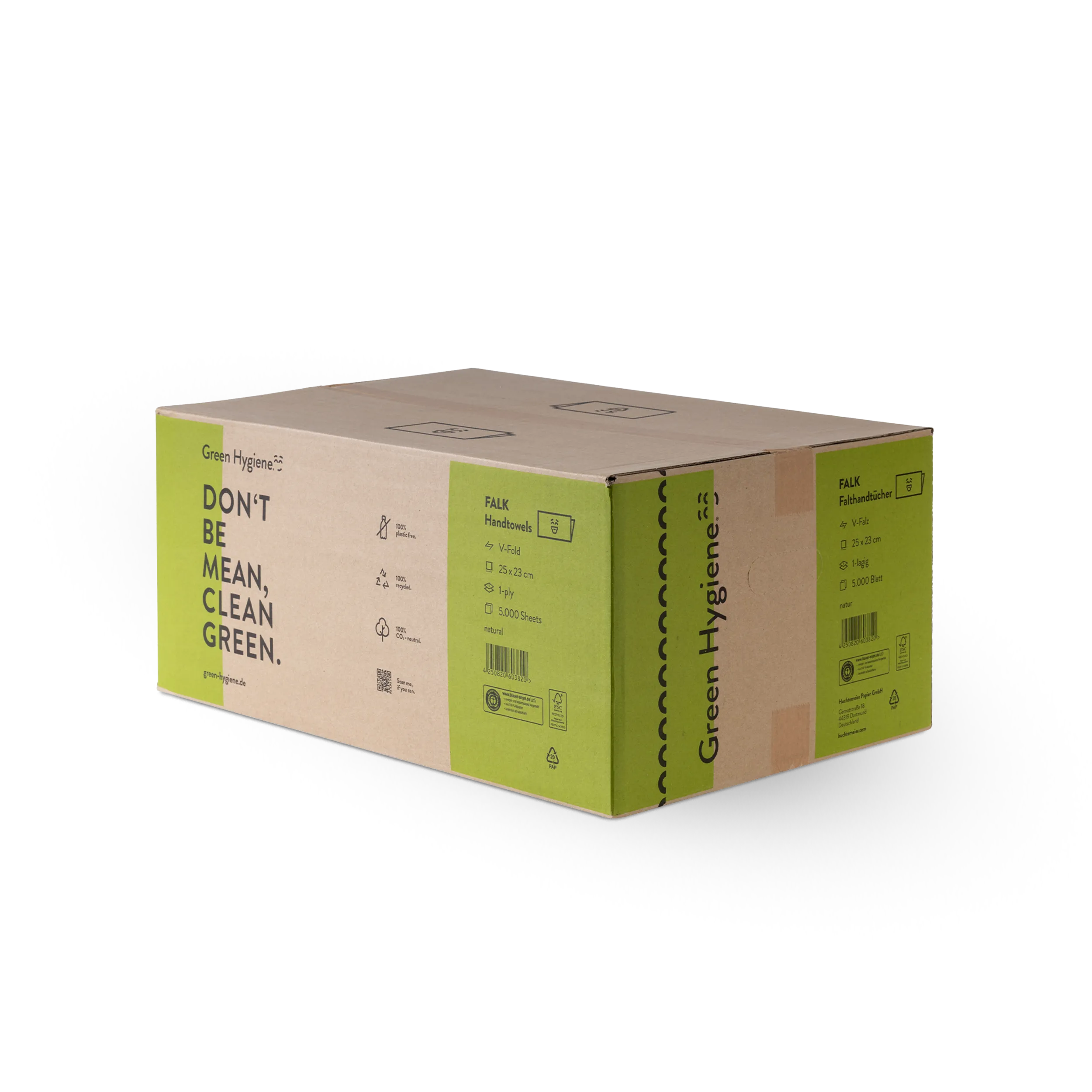 Green Hygiene Versandkarton für Falk