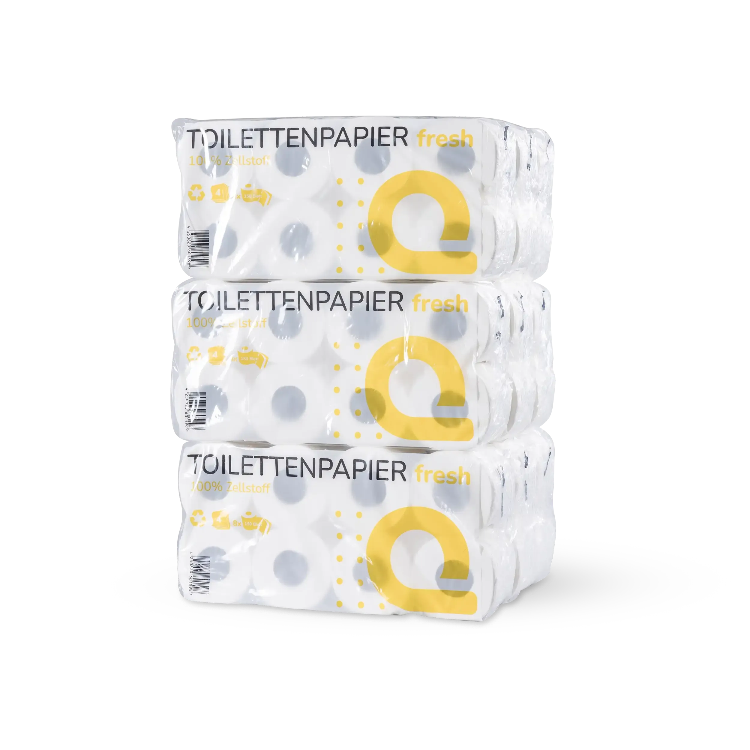 Großverpackung von 72 Rollen Toilettenpapier 4-lagig aus Zellstoff von Klopilot